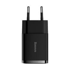 BASEUS Baseus kompaktni hitri polnilec, 2x USB, 10,5 W (črn)