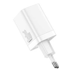 BASEUS Baseus Super Si Pro hitri polnilec USB + USB-C 30W (bela)