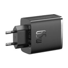 BASEUS OS-Cube Pro 2xUSB-C + USB omrežni polnilec, 65 W (črn)