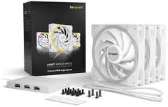 Be quiet! Pure Wings 3 ventilator, 120mm, 4-pin, PWM, High-Speed, RGB, bel, 3 kosi (BL101)