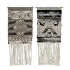 DKD Home Decor Viseča dekoracija DKD Home Decor Beige Grey Dark grey Fringe Boho 45 x 1 x 61 cm (2 enoti)