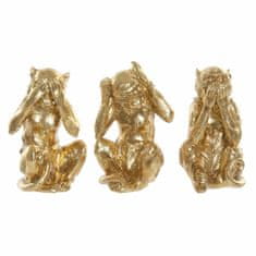 DKD Home Decor Dekorativna figura DKD Home Decor Golden Resin Colonial Monkey 13 x 11 x 19,5 cm (3 kosi)