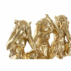 DKD Home Decor Dekorativna figura DKD Home Decor Golden Resin Colonial Monkey 13 x 11 x 19,5 cm (3 kosi)