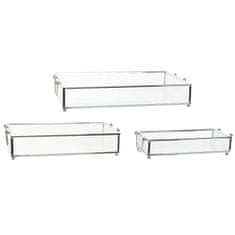 DKD Home Decor Komplet pladnjev DKD Home Decor Crystal Metal Transparent (31 x 18 x 5,5 cm)