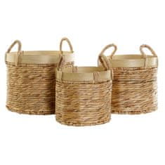 DKD Home Decor Komplet košar DKD Home Decor Bamboo Tropical Rushes (35 x 35 x 30,5 cm) (3 kosi)