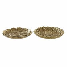 DKD Home Decor Pladenj DKD Home Decor Golden Tropical 25 x 25 x 4 cm Z reliefnim listom rastline (2 enoti)