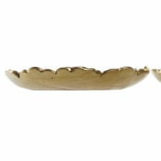 DKD Home Decor Pladenj DKD Home Decor Golden Tropical 25 x 25 x 4 cm Z reliefnim listom rastline (2 enoti)