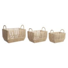 DKD Home Decor Komplet košar DKD Home Decor Metal Natural Fibre (40 x 30 x 25 cm)