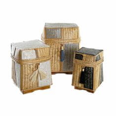 DKD Home Decor Košarica komplet DKD Home Decor Naravno 33 x 33 x 40 cm Bambus 32 x 32 x 40 cm Boho