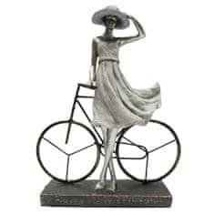 DKD Home Decor Dekorativna slika DKD Home Decor Lady Silver Bicycle Metal Resin (27,5 x 9,5 x 34,5 cm)