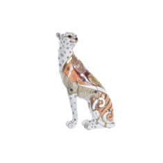 DKD Home Decor Dekorativna slika DKD Home Decor 15 x 8 x 25 cm Oranžna Bela Leopard Colonial