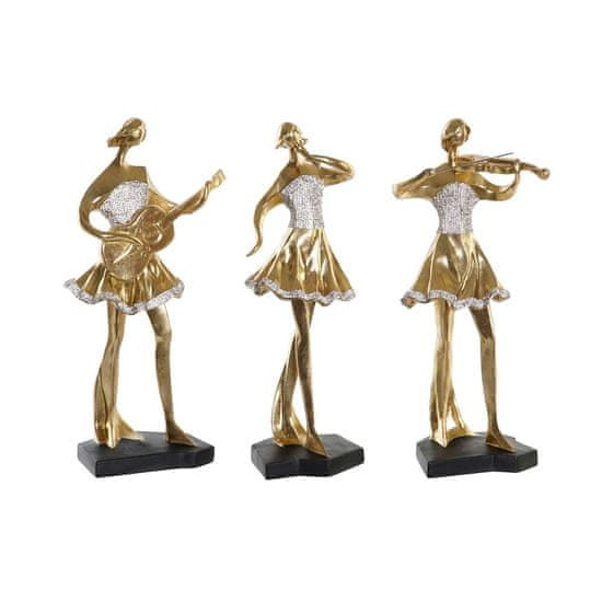 DKD Home Decor Dekorativna figura DKD Home Decor Music 20 x 12 x 41,5 cm Balerina Golden Romantic (3 enote)