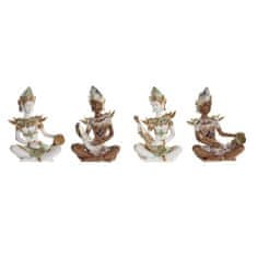 DKD Home Decor Dekorativna slika DKD Home Decor Bela rjava Buda Oriental 18 x 12 x 27,5 cm (4 kosi)