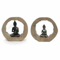 DKD Home Decor Dekorativna figura DKD Home Decor Black Natural Buddha 20,5 x 6 x 18,5 cm (2 enoti)