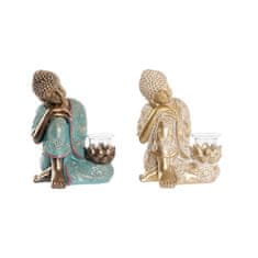 DKD Home Decor Dekorativna figura DKD Home Decor 17 x 14,5 x 23,7 cm Golden Buddha Green Oriental (2 enoti)