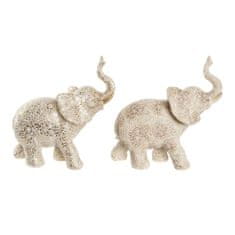 DKD Home Decor Dekorativna figura DKD Home Decor Beige Golden Elephant Colonial 25 x 11,8 x 25 cm (2 enoti)