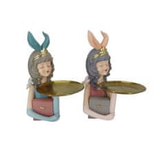 DKD Home Decor Dekorativna figura DKD Home Decor 23 x 22,5 x 33,2 cm Lady Pink Golden (2 enoti)