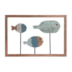 Miramarket Dekoracija za steno DKD Home Decor 72 x 3 x 49 cm Naraven Bela Pisana Sredozemsko Fishes