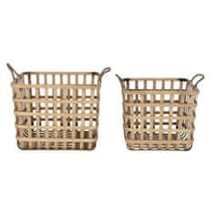 DKD Home Decor Košara komplet DKD Home Decor Brown Bamboo Tropical 36,5 x 36,5 x 35 cm