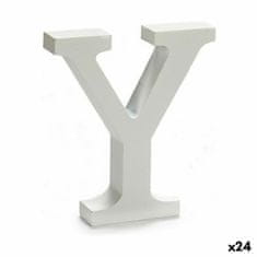 DKD Home Decor Črka Y Les bela (2 x 16 x 14,5 cm) (24 enot)