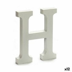 DKD Home Decor Črka H Les bela (1,8 x 21 x 17 cm) (12 enot)