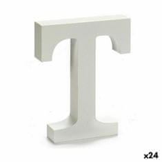 DKD Home Decor Črka T Les bela (2 x 16 x 14,5 cm) (24 enot)