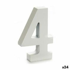 DKD Home Decor Številka 4 Les bela (2 x 16 x 14,5 cm) (24 enot)