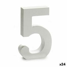 DKD Home Decor Številka 5 Les bela (2 x 16 x 14,5 cm) (24 enot)