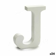 DKD Home Decor Črka J Les bela (2 x 16 x 14,5 cm) (24 enot)