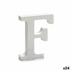 DKD Home Decor Črka F Les bela (2 x 16 x 14,5 cm) (24 enot)