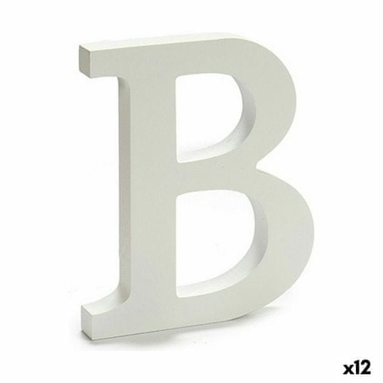 DKD Home Decor Črka B Les bela (1,8 x 21 x 17 cm) (12 enot)