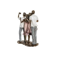 DKD Home Decor Dekorativna figura DKD Home Decor 18 x 10 x 25 cm Pink Golden White Family (2 enoti)