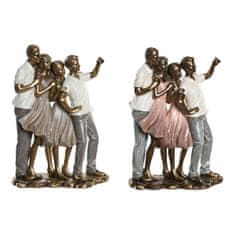 DKD Home Decor Dekorativna figura DKD Home Decor 18 x 10 x 25 cm Pink Golden White Family (2 enoti)