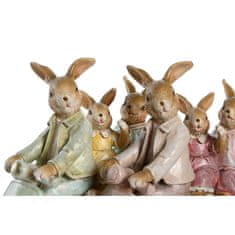 DKD Home Decor Dekorativna figura DKD Home Decor 17 x 7 x 15,5 cm Pink Rabbit Green (2 enoti)