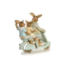 DKD Home Decor Dekorativna figura DKD Home Decor 17 x 7 x 15,5 cm Pink Rabbit Green (2 enoti)