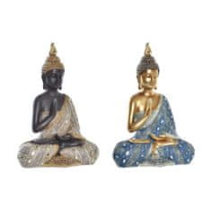 DKD Home Decor Dekorativna figura DKD Home Decor 24 x 12 x 34 cm Modra zlato rjava Buda Oriental (2 enoti)