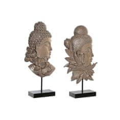 DKD Home Decor Dekorativna figura DKD Home Decor 23 x 8 x 42 cm Črna rjava Buda Oriental (2 enoti)