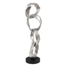 BigBuy Dekorativna figura 21 x 15 x 63 cm Črna Srebrna