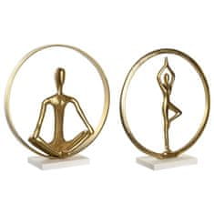 DKD Home Decor Dekorativna figura DKD Home Decor 33 x 11 x 35,5 cm 36 x 10 x 36 cm Golden White Yoga (2 enoti)