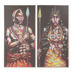 NEW Slika DKD Home Decor 60 x 5 x 120 cm Kolonialno Afričan (2 kosov)