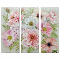 NEW Slika DKD Home Decor Flori 60 x 3 x 150 cm Shabby Chic (3 Kosi)