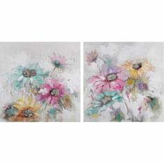 DKD Home Decor Slika DKD Home Decor 100 x 3,5 x 100 cm Rože Shabby Chic (2 enoti)