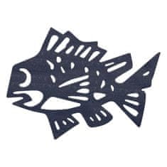 BigBuy Slikarstvo Fish Metal Navy Blue 36 x 26 cm