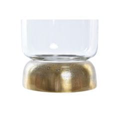 NEW Stojalo za Sveče DKD Home Decor Kristal Zlat Aluminij 14 x 14 x 21 cm
