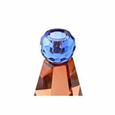 NEW Stojalo za Sveče DKD Home Decor Modra Jantar Dvobarvna Kristal 7 x 7 x 12 cm