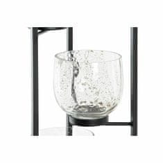 NEW Stojalo za Sveče DKD Home Decor Kristal Črna Prozorno 18 x 18 x 76 cm Železo