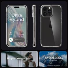 Spigen Ovitek Spigen Ultra Hybrid za iPhone 15 Pro Max - Crystal Clear