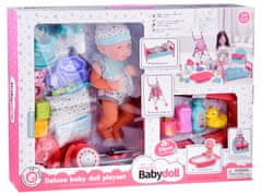 Toys BOBAS komplet za punčke BOBAS otroški voziček otroška posteljica otroški stolček kopalna kad ZA4781