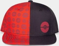 Difuzed Pokemon kapa, snapback, motiv Pokeball, črno-rdeča