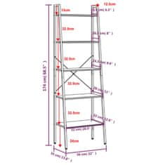 Vidaxl 5-nadstropni stoječi regal črn 56x35x174 cm